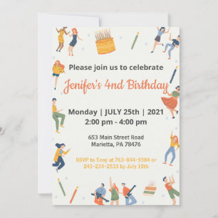 Invitation Elégant thème Enfants Anniversaire