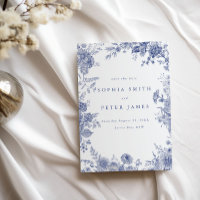 Elégant Toile Français Jardin Bleu Floral
