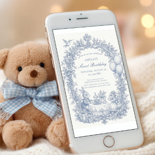 Invitation Élégant toile française d'anniversaire