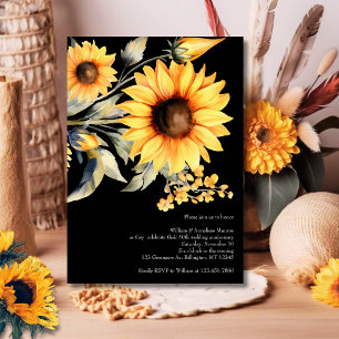 Invitation Élégant tournesol 50e anniversaire de Mariage