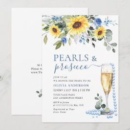 Invitation Elégant tournesol Eucalyptus PEARLS & Prosecco