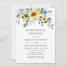 Invitation Élégant tournesol Eucalyptus REHEARSAL DÎNER