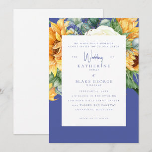 Invitation Élégant Tournesol Mariage Toscan Mariée Parents II