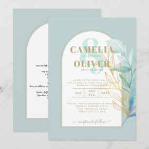 Invitation ELEGANT tout-en-1 Mariage d'armature en laiton dor