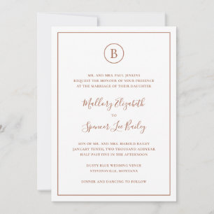 Invitation Élégant Tout En Un Mariage En Terre Cuite Traditio