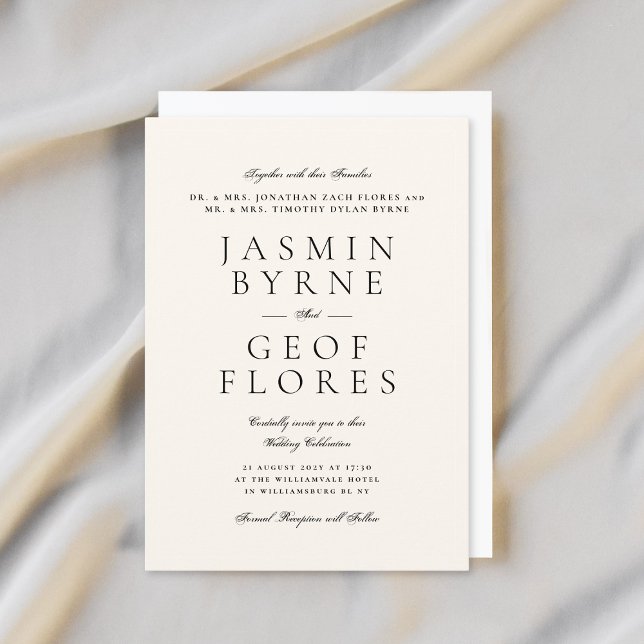 Invitation Elegant Traditional Classic Cream Formal Wedding (Créateur téléchargé)