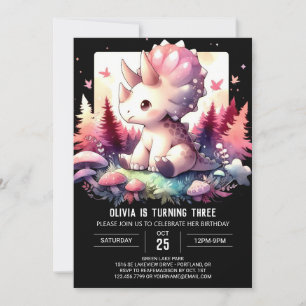 Invitation Élégant Tricératops en ligne Anniversaire