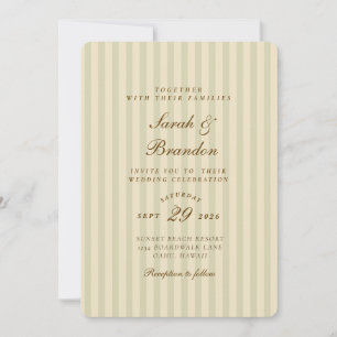 Invitation Élégant trié Mariage classique beige