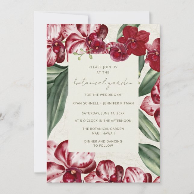 Invitation Elegant Tropical Botanical Garden Wedding  (Devant)