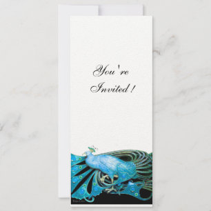 Invitation ELÉGANT TURQUOISE BLEU PEACOCK Blanc