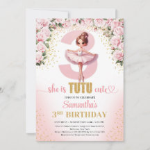 Elégant tutu rose floral robe or fille 3ème