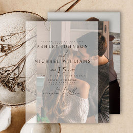 Invitation Elégant Vellum Revêtement Moderne 2 Mariage photo