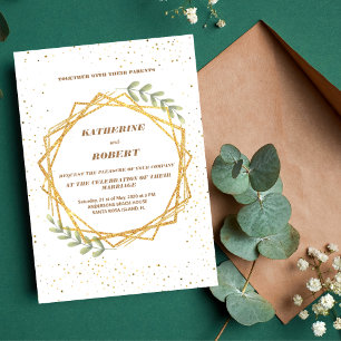 Invitation Elégant Verdure Eucalyptus Feuille Rustique Mariag