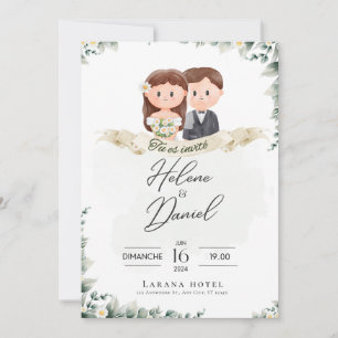 Invitation Elégant Verdure Eucalyptus Feuille Rustique Mariag