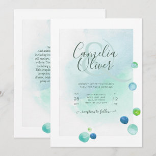 Invitation Elégant verre de mer Aquarelle Boho Mariage Invita