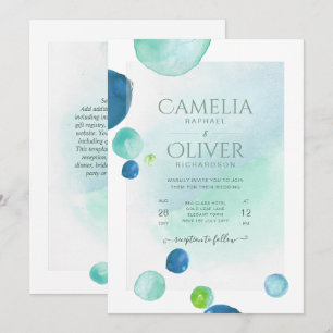 Invitation Elégant verre de mer Aquarelle Boho Mariage Invita