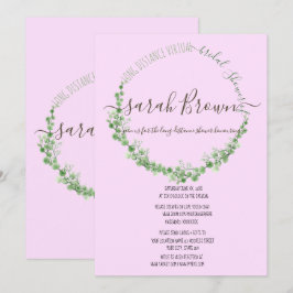 INVITATION ÉLÉGANT VERT & PINK FOLIAGE FÊTE DES MARIÉES VIRTU