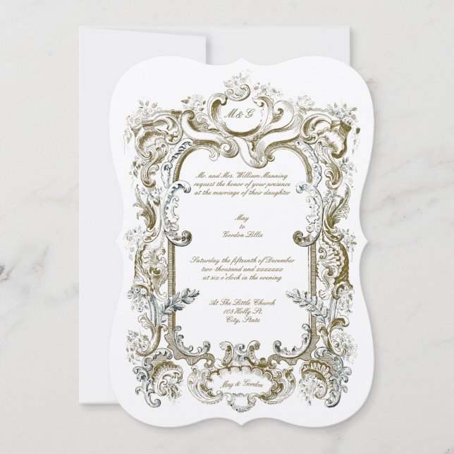 Invitation Élégant victorien 1845 Cartouche (Devant)