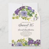 Élégant Vignes Florales Aquarelle Violettes Sweet