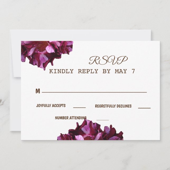 Invitation Elégant Vin rouge photo mariage RSVP (Devant)