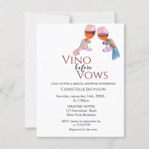 Invitation Elégant Vino avant de promettre l'invitation de la