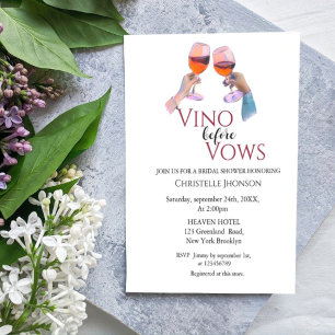 Invitation Elégant Vino avant de promettre l'invitation de la