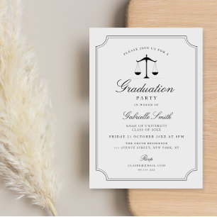 Invitation Élégant vintage cadre droit de la fin de l'école d