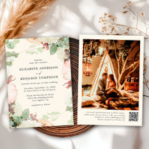 Elegant Vintage Floral Eucalyptus Roses Wedding