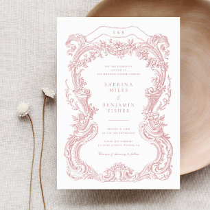Invitation Élégant Vintage flou Mariage de cadre de toiles