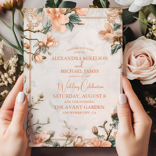 Invitation Elégant Vintage Ornament cadre Mariage