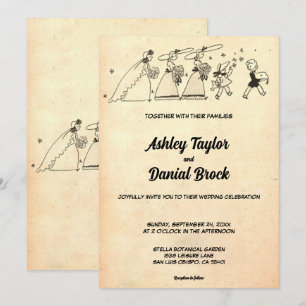 Invitation Élégant Vintage rétro Rustique vieux Mariage de cé