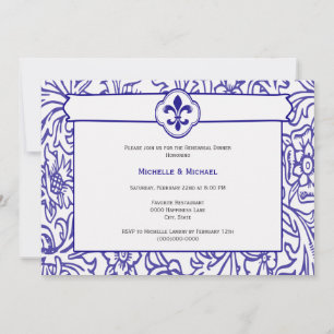 Invitation Élégant violet blanc Fleur de Lis Événement