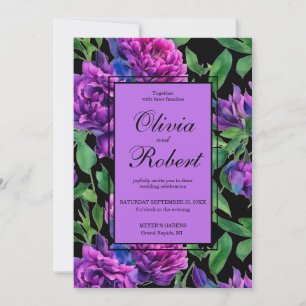Invitation Elégant violet magenta mariage