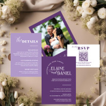 Élégant violet romantique avec Mariage photo