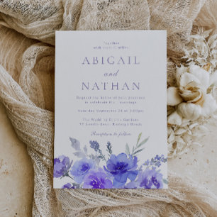 Invitation Élégant violet violet Mariage d'aquarelle