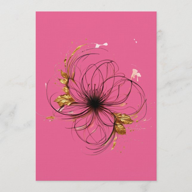 Invitation Elegant Watercolor Floral Art  (Devant)