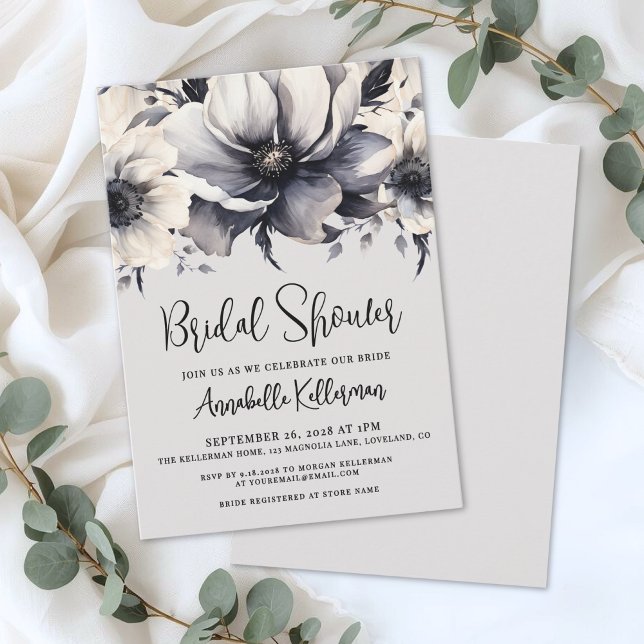Invitation Elegant Watercolor Floral Bridal Shower (Elegant Watercolor Floral Bridal Shower Invitation)
