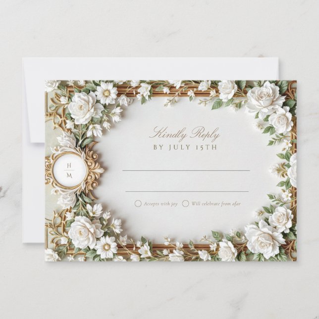 Invitation Elegant Wedding RSVP Card (Devant)