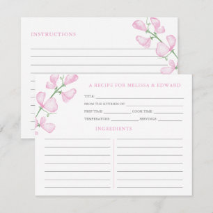 Invitation Elégant Wedding shower de recettes de fleurs roses