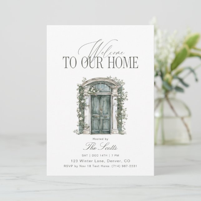 Invitation Elegant Welcome To Our Home Housewarming (Debout devant)