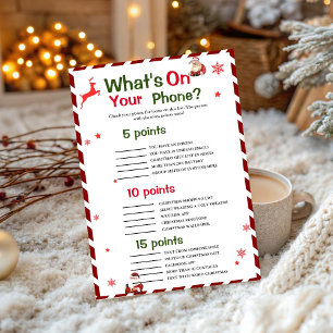 Invitation Élégant What's on Your Phone Christmas jeu card