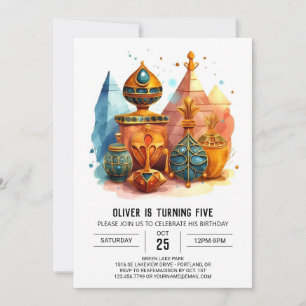 Invitation Elégant Whimsical Ancienne Égypte Pyramides Annive