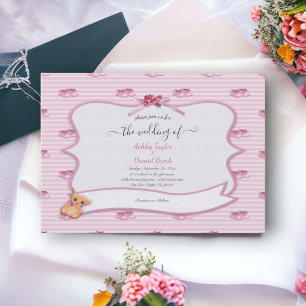 Invitation Elégant Whimsical Décoratif Rose Mariage moderne