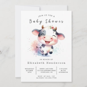 Invitation Elégant Whimsical Unique Baby shower Vache