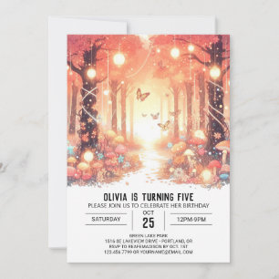 Invitation Élégant Whimsical Woodland Digital Anniversaire