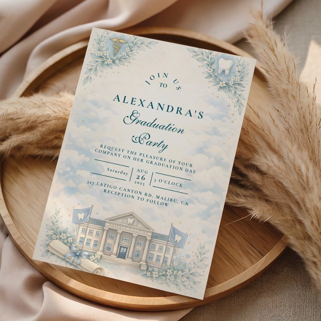 Invitation Elegant White Coat Dentist Graduation Party (Créateur téléchargé)