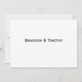 Invitation Elegant White Gay Wedding RSVP Card