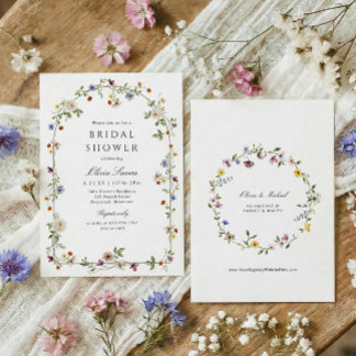 Invitation Elegant Wildflower Arch Garden Bridal Shower