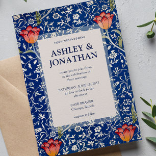Invitation Élégant William Morris Motif Mariage
