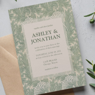 Invitation Élégant William Morris Tulip Motif Mariage